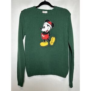 Disney Mickey Mouse Felted Applique Cotton Sweater Small